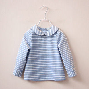 儿童春季韩版长袖棉质t恤圆领衬衫小女孩童装春款女童衬衣舒适宝