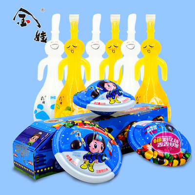 金娃可吸吸果冻布丁120g*6个巧克力豆来自星星的飞碟20*3个大礼包