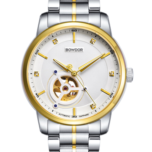 宝舵手表男士机械表镂空全自动超薄防水男表商务男士金表