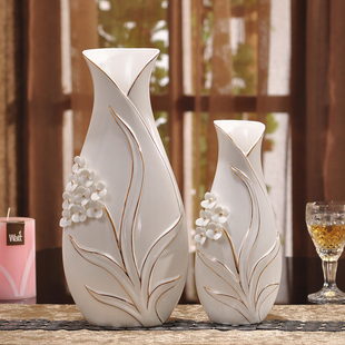摆件 时尚陶瓷花瓶摆件 客厅餐桌台面现代简约花插花器摆件 家居装饰