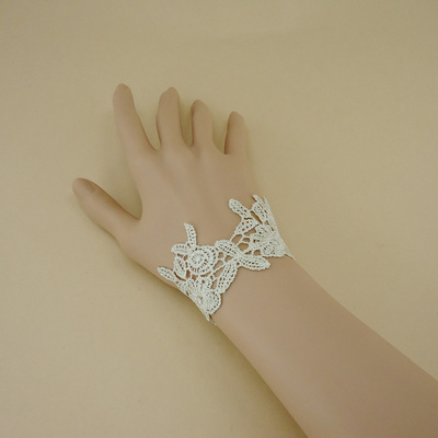 diy 手作蕾丝手链腕带白色蕾丝复古女款诡异魅影腕饰可爱萝莉唯美
