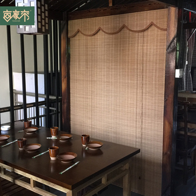 竹帘上海定制卷帘 中国风细竹子复古餐厅装饰帘 门帘定做成品安装