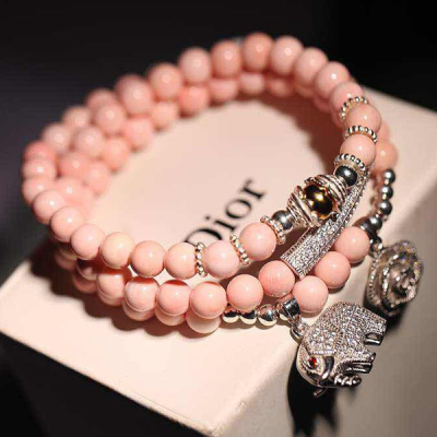 新年礼物包邮 天然粉色珊瑚贝小象手串手链饰品 女款 旺桃花招财