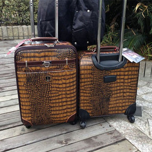 密码箱 元旦真皮拉杆箱女万向轮旅行箱包行李箱子16 22寸男登机密码箱