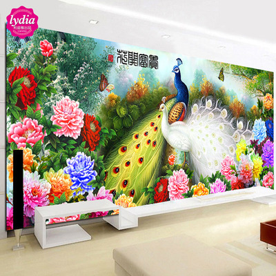 纯手工十字绣成品九尺牡丹国色牡丹花开富贵店庆大让利买就送礼