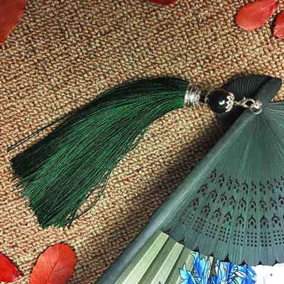 女士折扇扇子流苏 手工复古名族风扇子挂件 扇穗绳扇坠