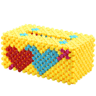 手工串珠diy材料包散珠批发实色珠新款一箭穿心包邮纸巾盒材料包