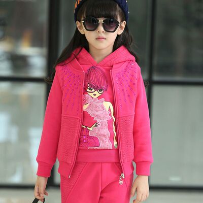 新款套头长袖裤子加厚儿童休闲学习奖励孩子衣服童女c类冬季套装