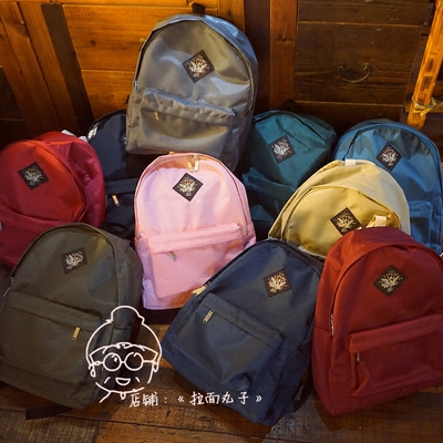 拉面丸子韩国复古经典国货纯色百搭中学生情侣男女书包双肩包背包