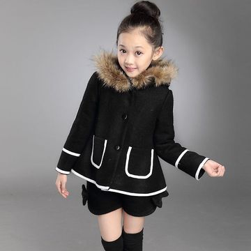 儿童装6秋冬季新款7女童8毛呢外套短裤套装9岁小孩呢子大衣两件套