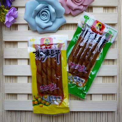 郡冠老干爸湘味豆干 相思卷辣条豆制品牛肉/烧烤味 休闲食品16g