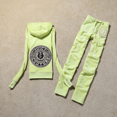 [限时促销] 春秋装代购正品juice绣花烫钻天鹅绒运动休闲套装女jc卫衣