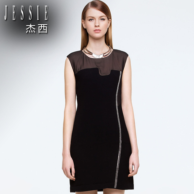 jessie杰西2015春夏女装新款修身短袖连衣裙女jucbl142