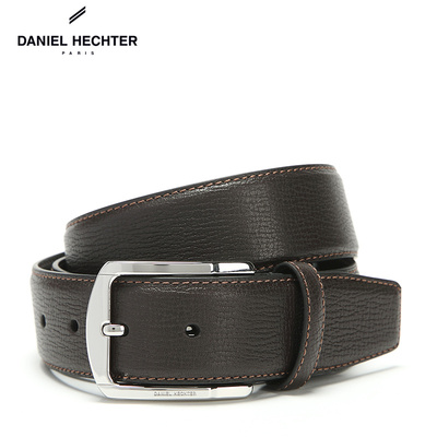 丹尼爱特新品正品男士商务休闲针扣牛皮腰带皮带青年裤带