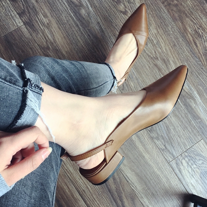 韩版复古方头低跟单鞋女方跟百搭2017春季浅口粗跟小码女鞋313233