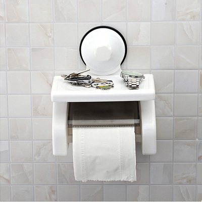 创意吸盘纸巾架壁挂厕所纸巾盒厕纸架浴室家用卫生间卷纸纸巾筒