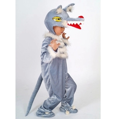 大灰狼长款 灰色服饰 动物表演服装 儿童舞台演出 效果展示狼来了