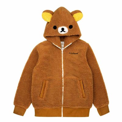 【嘻菌菌】15年冬新 轻松熊 合作款 刺绣字母 毛绒外套