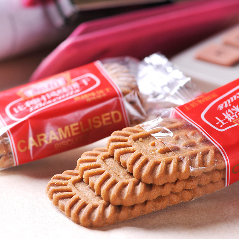 利拉焦糖味饼干48包约900g 口味纯正特产休闲零食品 经典咖啡伴侣