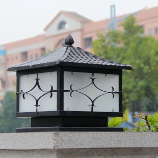 头灯 现代led别墅方形防水门柱灯观景庭院灯小区围墙柱头灯 户外柱头