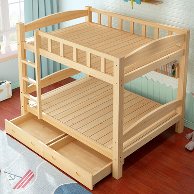 实木上下床上双层床上下铺木床学生床成人儿童床高低床松木子母床