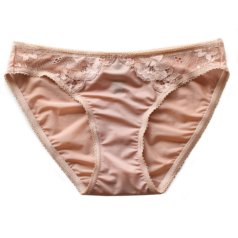 新品欧美牛奶丝 蕾丝 性感冰丝舒适 女士包臀三角低腰内裤a15