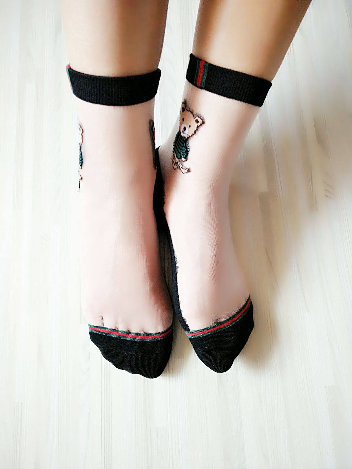 天华韩国水晶袜玻璃丝短袜透明玫瑰花女士袜子短丝袜春夏薄款包邮