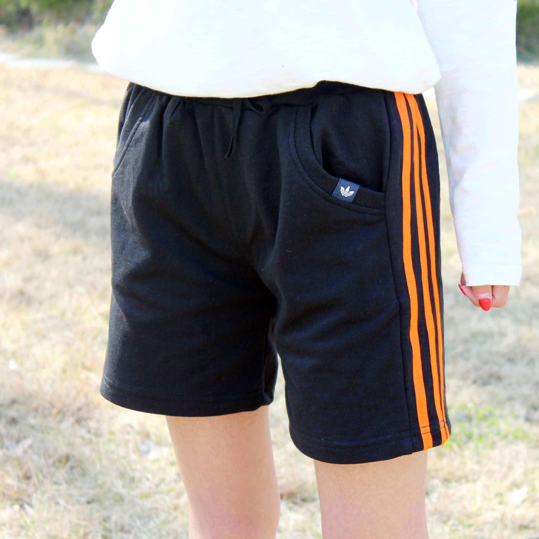 新款春夏纯棉运动短裤跑步防走光显瘦大码宽松侧杠三分裤 阔脚裤