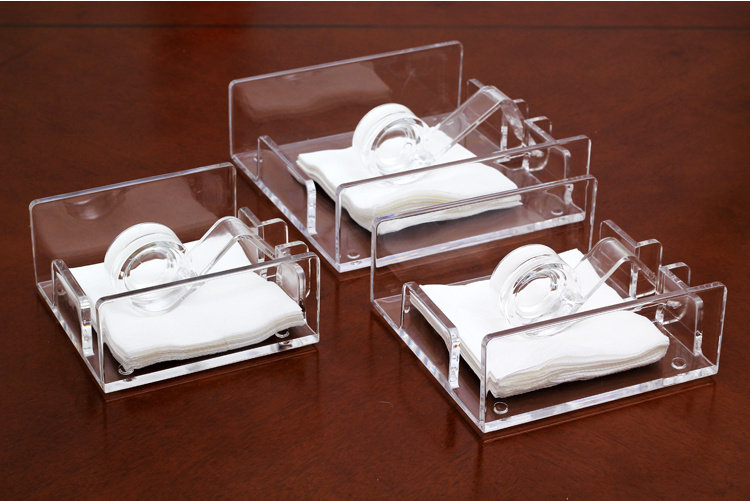 嘉宝pc 防摔透明仿水晶玻璃 方形亚克力纸巾盒 西餐厅方纸巾座