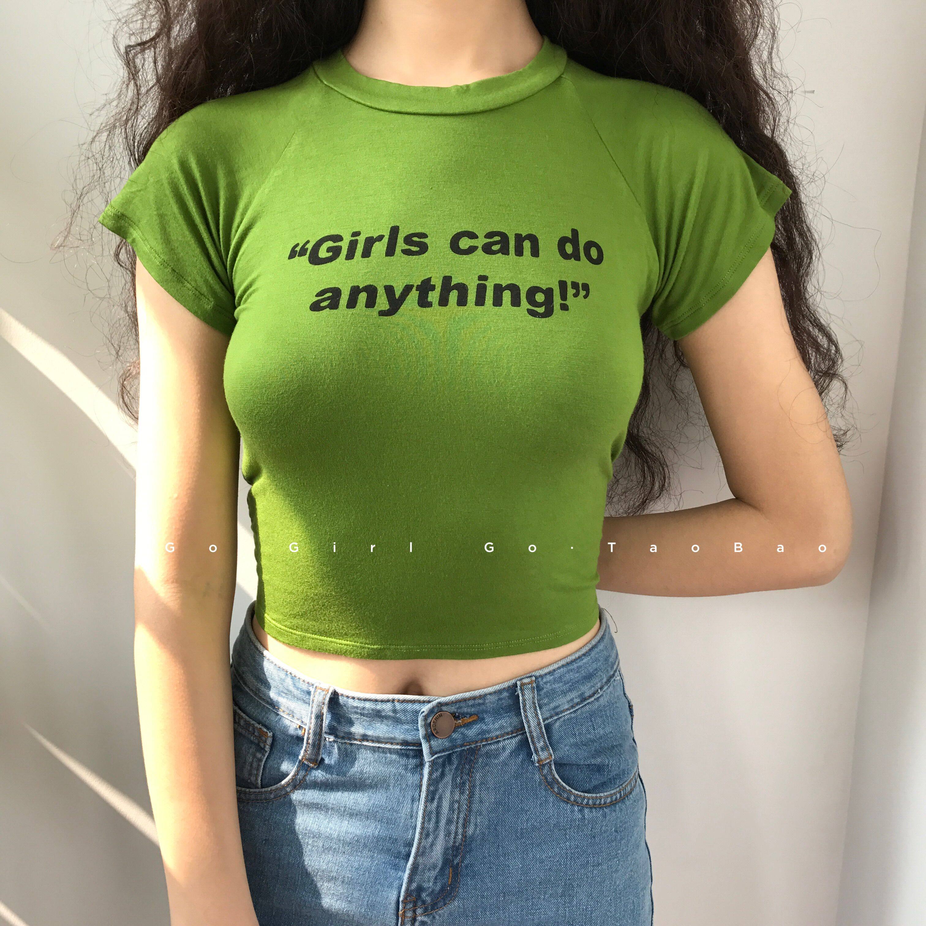 【预售包邮】独家定制omigh*ty字母印花短款紧身露脐短袖t恤