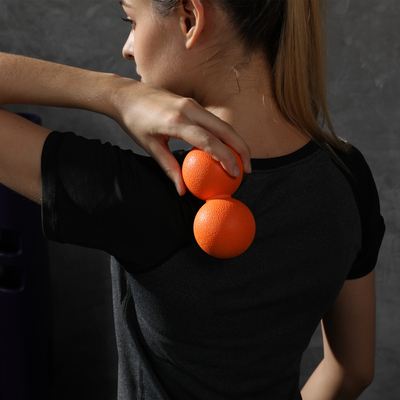 健身按摩球连体肌肉放松按摩筋膜球花生球放松crossfitball