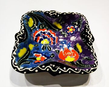 手工制作的陶瓷烟灰缸土耳其进口精美家用中号烟灰缸摆件2016