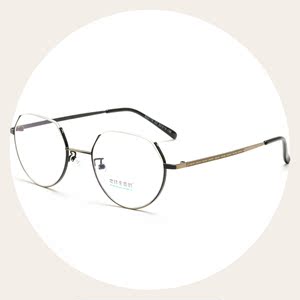 个性创意倒半框眼镜架复古日系眼镜框雕花文艺金属近视眼镜包邮