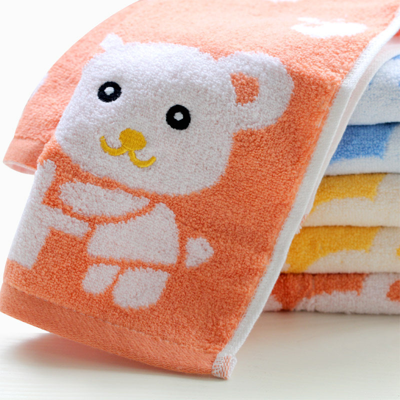 祝海 可爱卡通小熊儿童毛巾 洗脸小毛巾 吸水童巾 婴儿纯棉面巾