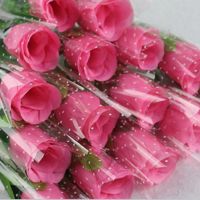 带香单支假玫瑰仿真客厅塑料花婚庆花装饰假花绢花束花卉特价直销