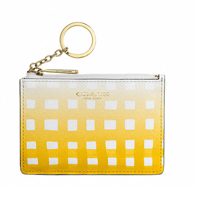 【美国直邮】清仓:专柜款coach十字纹牛皮钥匙扣卡包51644