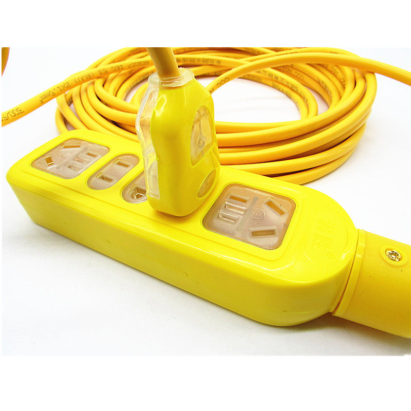 耐寒地拖线板纯铜防爆防摔防压带线地拖插座排插接线板工地用橡胶