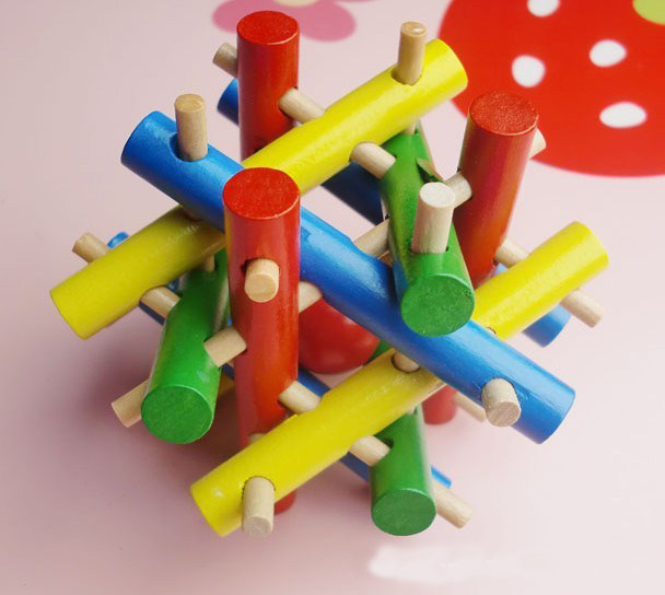 孔明锁 木制鲁班锁十二姐妹 成人益智 古典玩具 彩色12姐妹 包邮