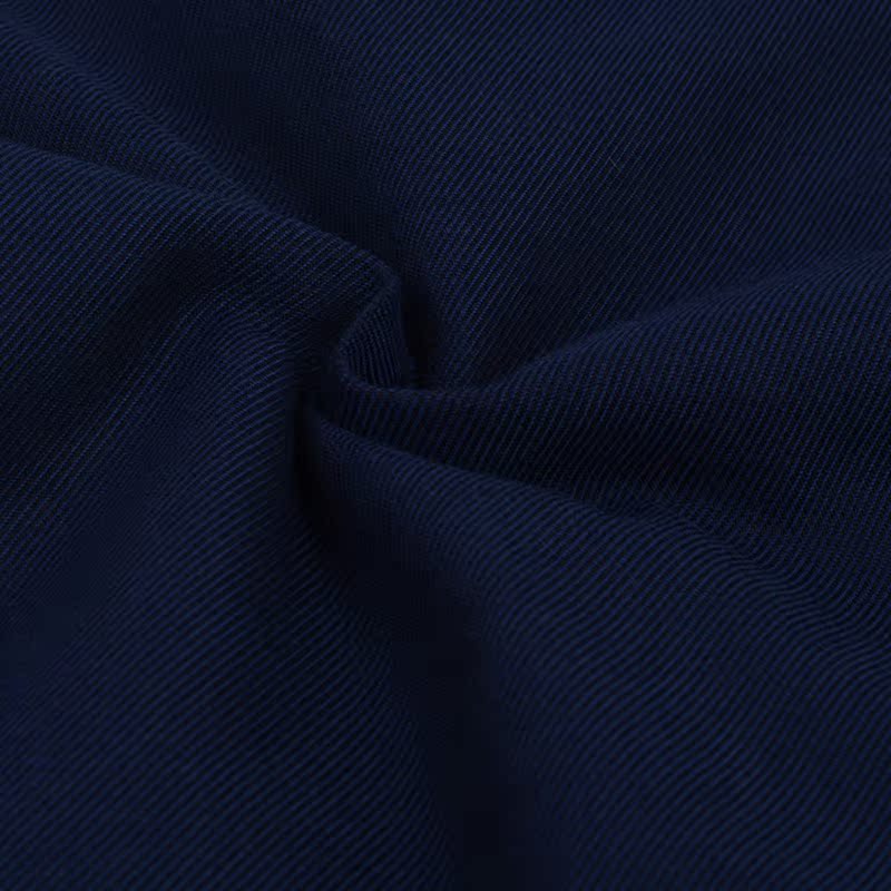恒源祥保暖衬衫 男士长袖藏蓝色纯色加厚加绒桑蚕丝夹层中年衬衣