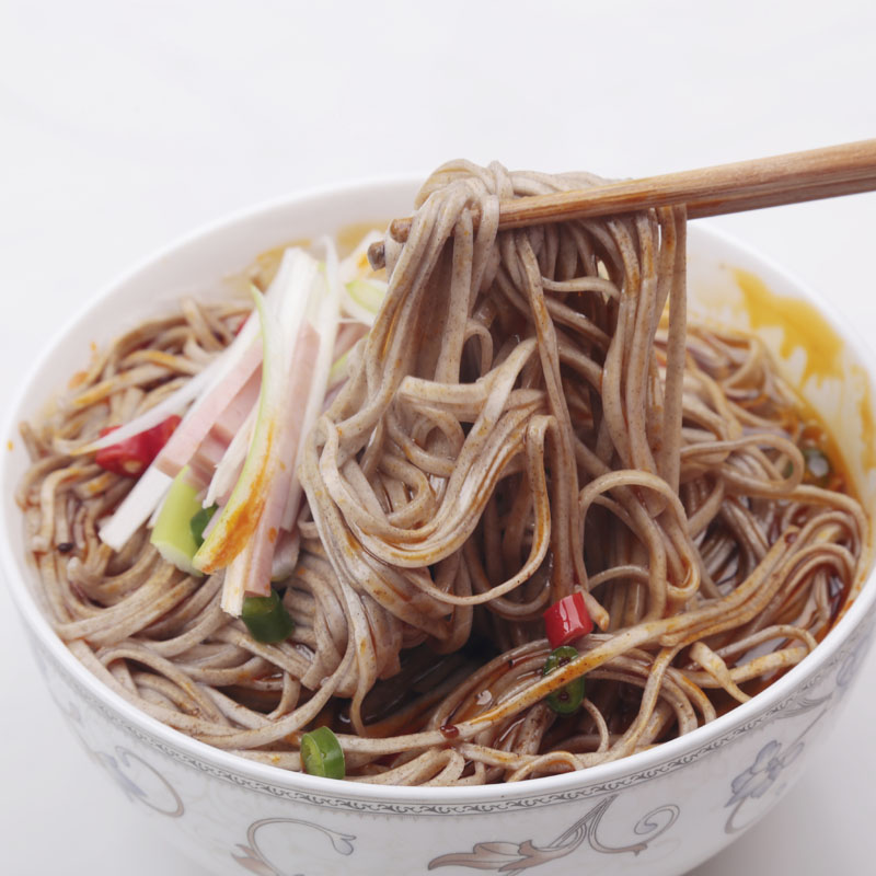 仙力蕎麥麵1kg2斤手工水煮非油炸雜糧粗糧待煮速食掛麵麵條包郵