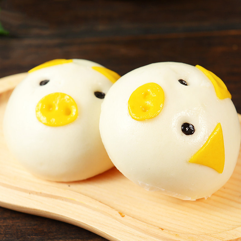 亚洲渔港 猪头奶黄包 600g15只装 卡通包子 速冻面点早餐早点面食