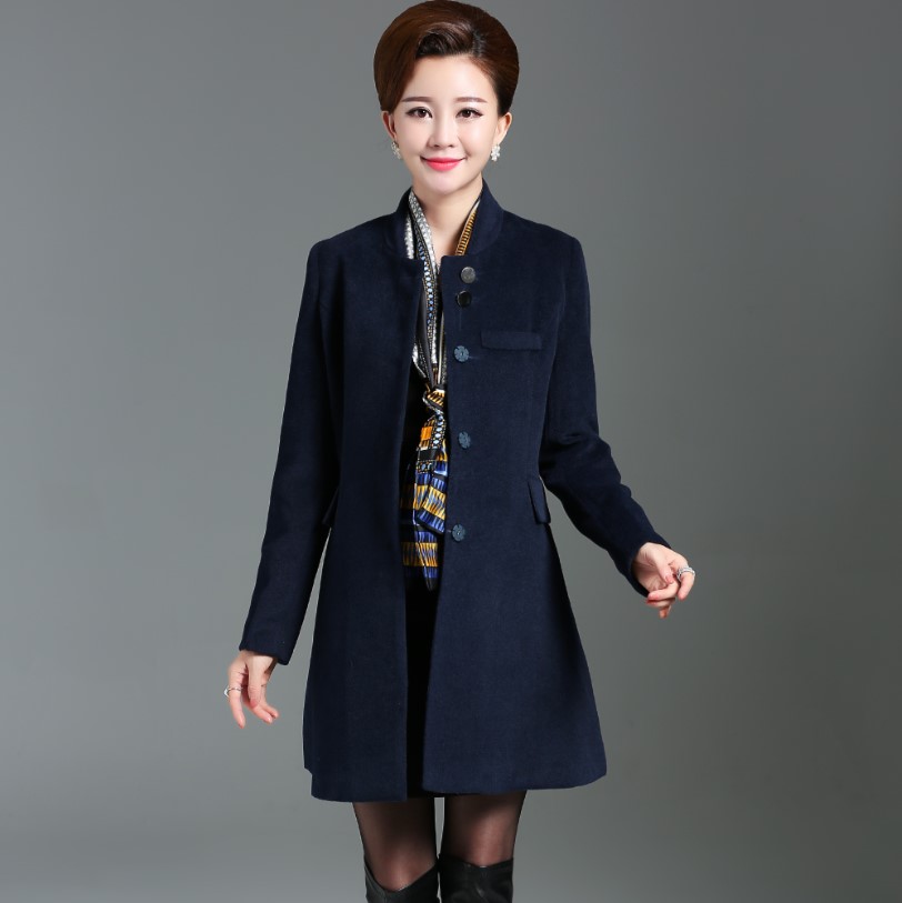 妈妈装秋装40岁毛呢外套婚礼中老年女装50中长款风衣冬中年人妇女