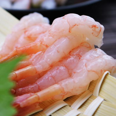 aaaaa级新鲜去头北极甜虾刺身150g/50尾日本料理寿司原料 海鲜