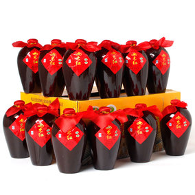 正宗绍兴黄酒女儿红花雕酒3斤陶坛装 优等品三年陈1.5l花雕酒