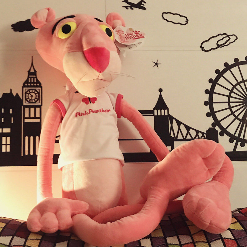 正版粉红豹毛绒玩具可爱顽皮豹公仔1.8米大号布娃生日儿童节礼物