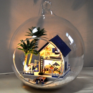 diy小屋玻璃球手工拼装房子模型玩具建筑创意男朋友送女生日礼物