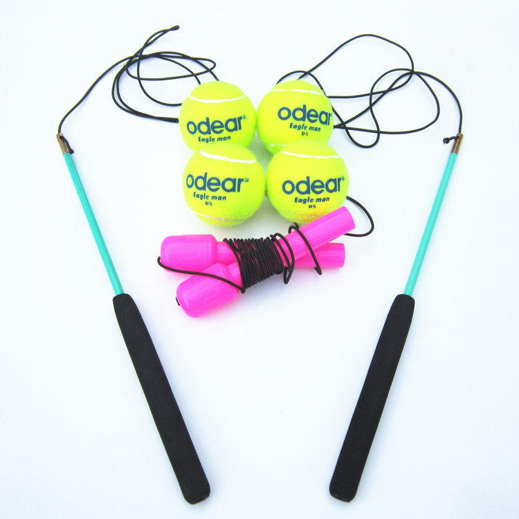甩甩球弹弹球中老年人锻炼大妈女广场舞健身手臂带线绳柄柔力网球