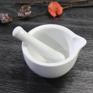 陶瓷研磨碗配瓷棒 小号果蔬菜泥肉泥米糊擂碗捣碗 婴儿宝宝辅食器