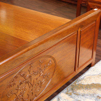 8米古典双人大床仿明清菠萝格红木实木花梨色家具