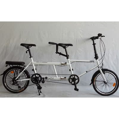 新款变速折叠双人骑自行车2人俩人情侣观光双人骑三人家庭亲子车